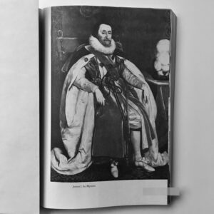 black & white photo of a painting of James the first, a gay king